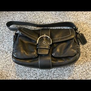 Coach black leather bag